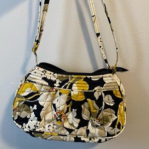 Barely Used black yellow floral Vera Bradley adjustable purse